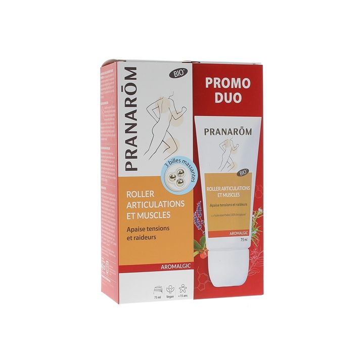 Aromalgic Roller articulations et muscles bio Pranarôm - lot de 2 tubes de 75 ml