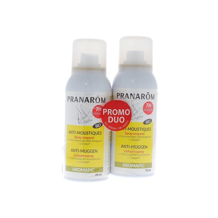 Aromapic Spray corps anti-moustique Pranarôm - lot de 2 sprays de 75 ml