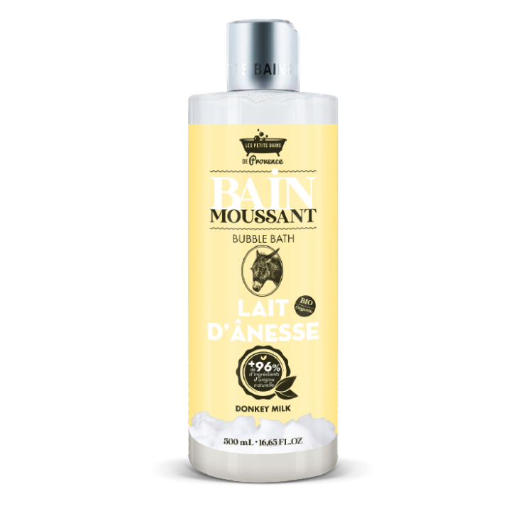 Bain moussant au lait d'ânesse Les petits bains de Provence - flacon de 500ml