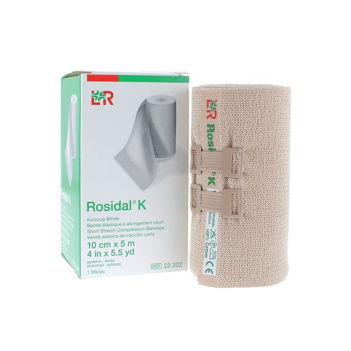 Bande à allongement court Rosidal K Lohmann & Rauscher - une bande de 10cm x 5m