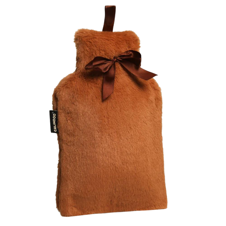 Bouillotte à eau avec housse marron Calindoo - bouillotte de 2L