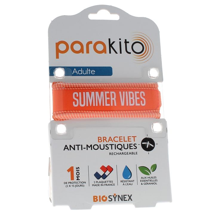 Bracelet anti-moustiques Summer vibes Parakito - 1 bracelet + 2 recharges