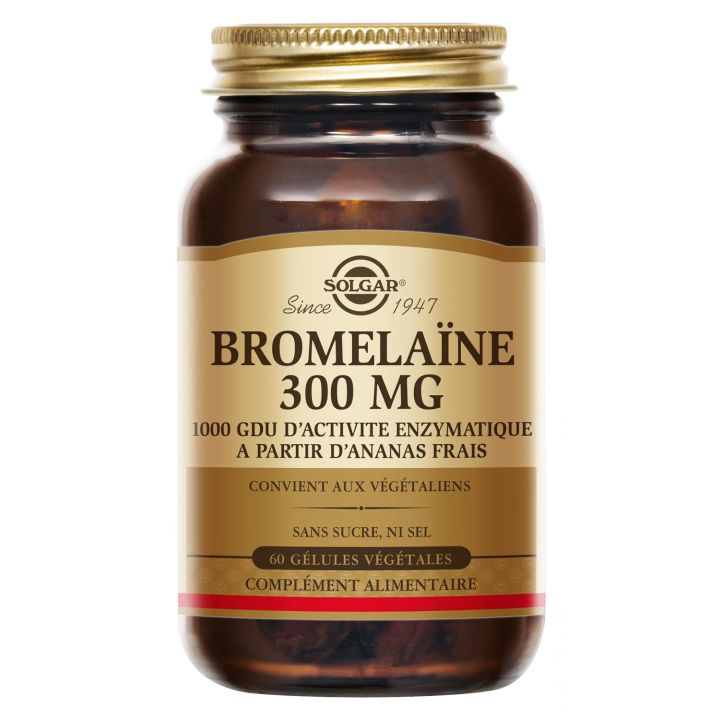 Bromélaïne 300 mg Solgar - pot de 60 gélules