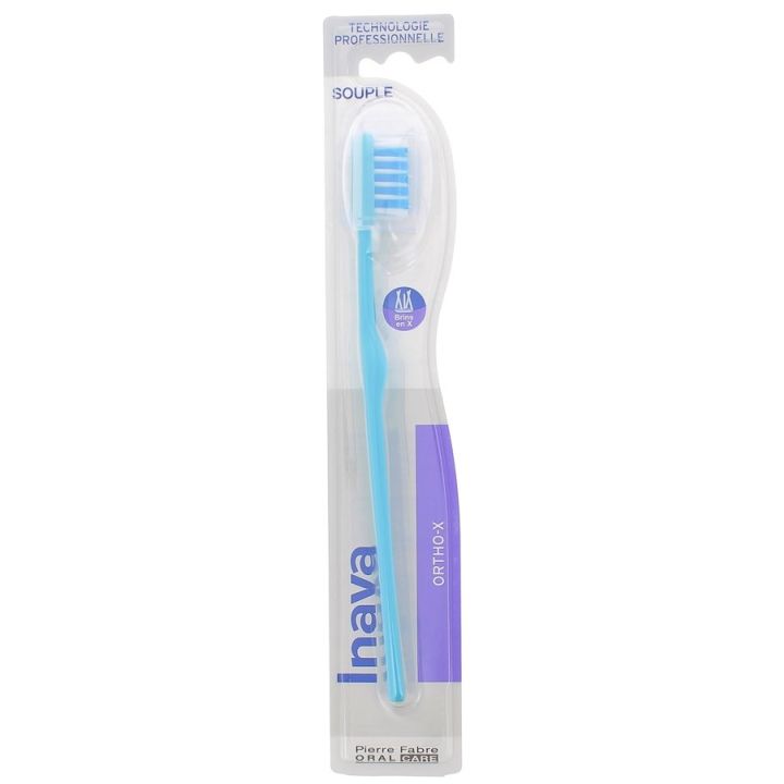 Brosse à dents Souple 20/100 Ortho-X Inava - couleur bleu