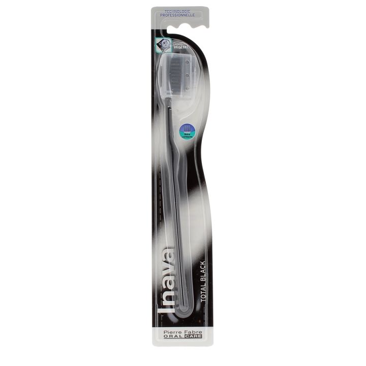 Brosse à dents total black Inava - une brosse à dents