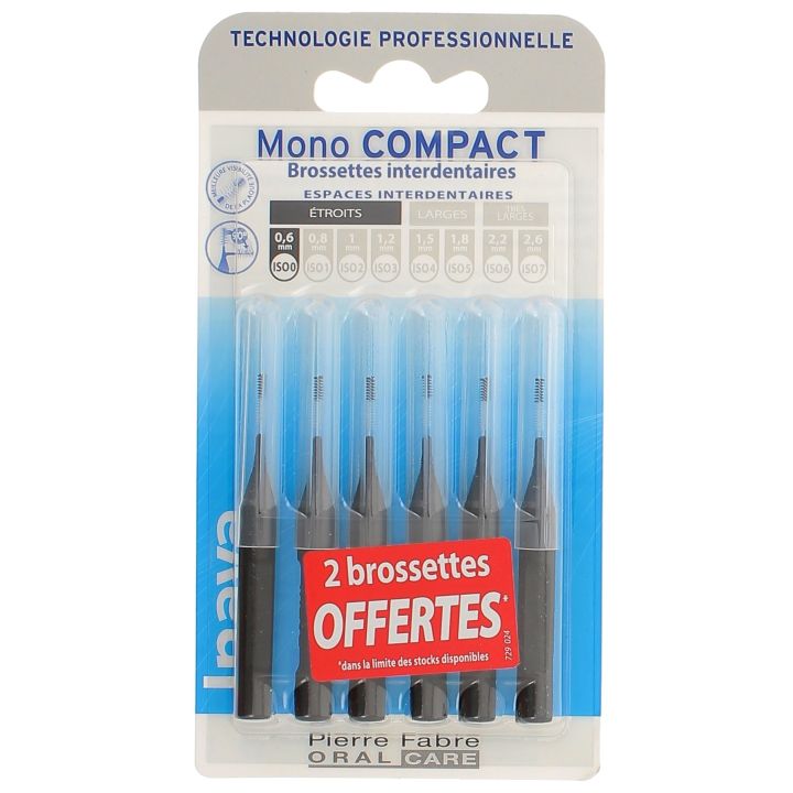 Brossettes interdentaires Monocompact étroits 0,6 mm Inava - 6 Brossettes (4 + 2 offertes)