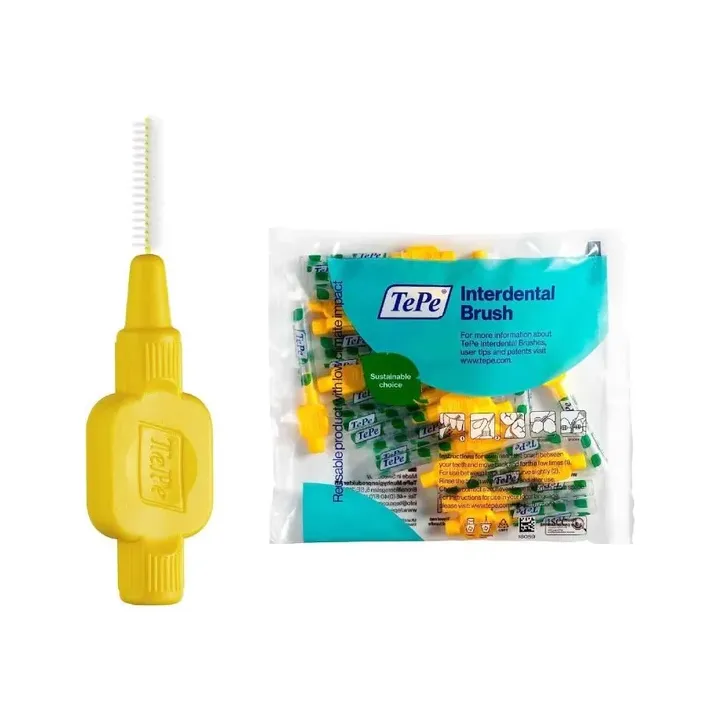 Brossettes interdentaires originales jaune taille 4 (0.7 mm) TePe - 20 brossettes