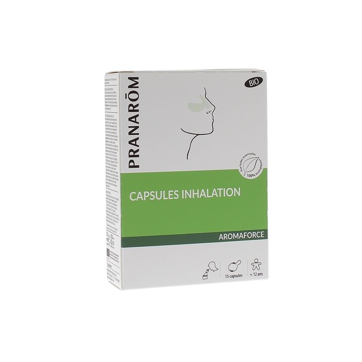 Aromaforce Capsules Inhalation bio Pranarôm - boîte de 15 mono-doses