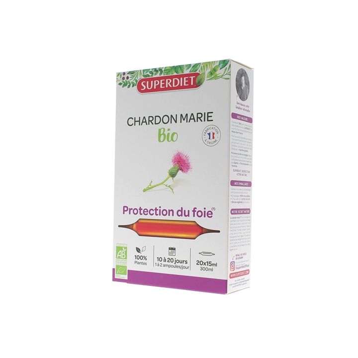 Chardon marie bio Super Diet - 20 ampoules de 15 ml