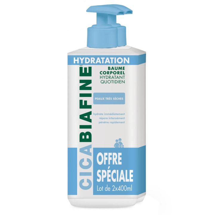 Cicabiafine baume corporel hydratant quotidien - 2 flacons de 400 ml