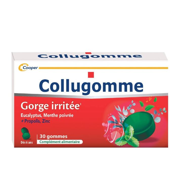 Collugomme gorge irritée Cooper - boîte de 30 gommes