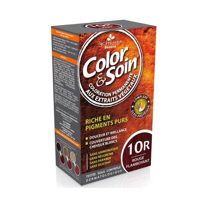 Color & soin coloration permanente Rouge flamboyant 10R Les 3 chênes - 1 kit