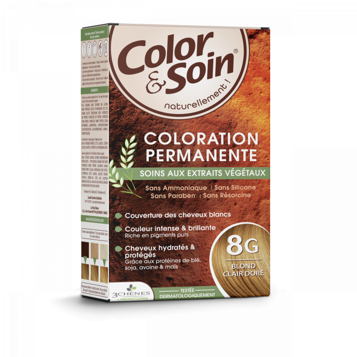 Color & soin coloration permanente Blond clair doré 8G Les 3 chênes - 1 kit