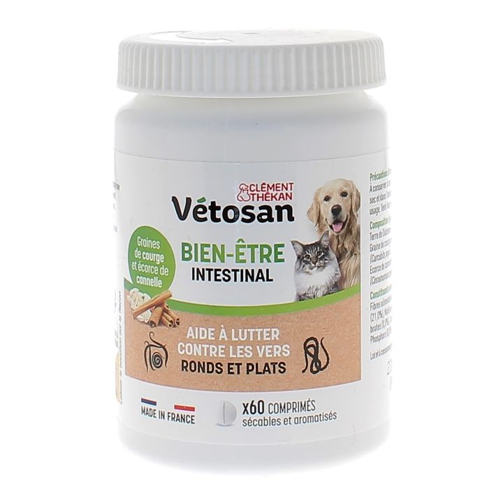 Vétosan Bien-être intestinal Clément-thékan - boite de 60 comprimés