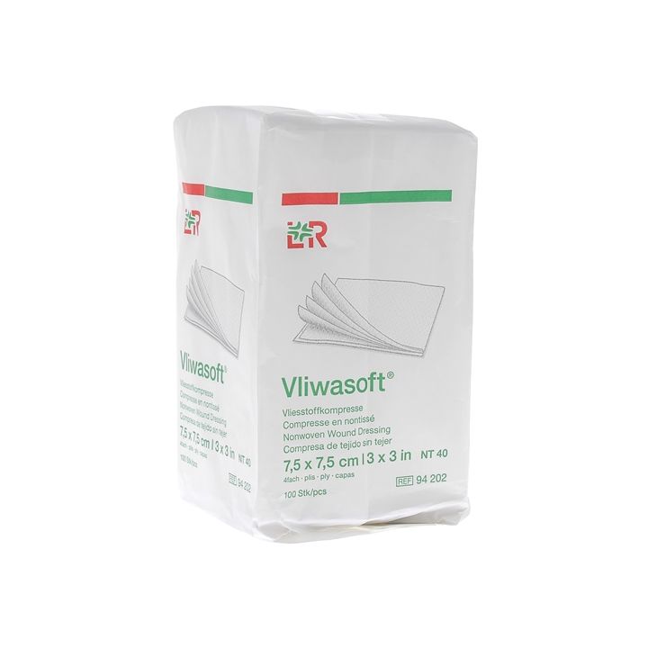 Compresse non tissée 7,5x7,5cm Vliwasoft Velpeau Lohmann & Rausher - boite de 100 compresses
