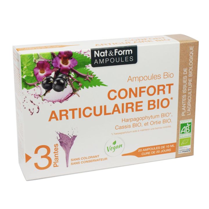 Confort articulaire bio Nat&Form - boite de 20 ampoules