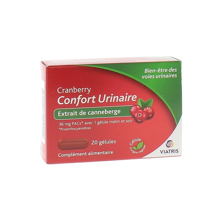 Cranberry Confort urinaire Viatris - boîte de 20 gélules
