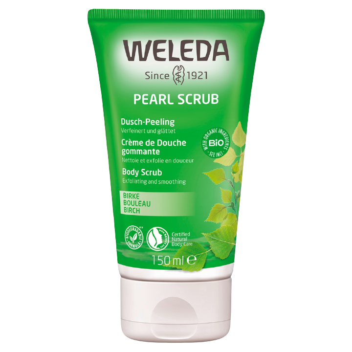 Crème de douche gommante au bouleau bio Weleda - tube de 150 ml