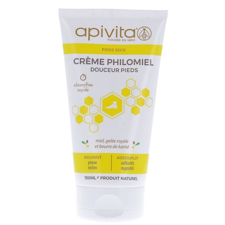 Crème philomiel douceur pieds Apivita - tube de 150 ml