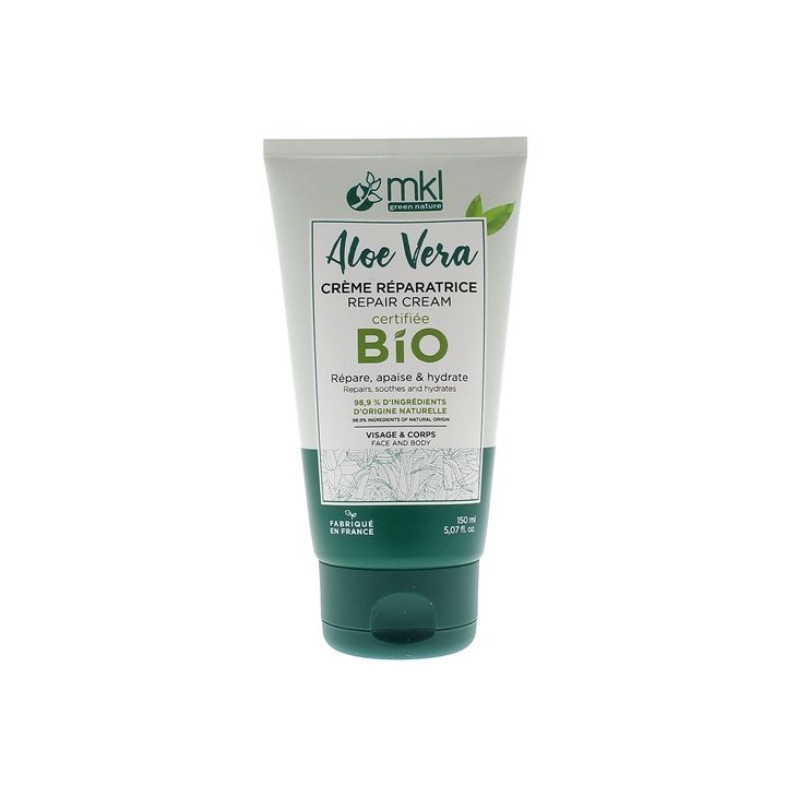 Crème réparatrice bio 3 en 1 aloe vera MKL Green Nature - tube de 150 ml