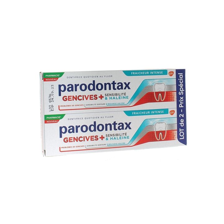 Dentifrice Gencives+ Fraîcheur intense Parodontax - lot de 2 tubes de 75ml