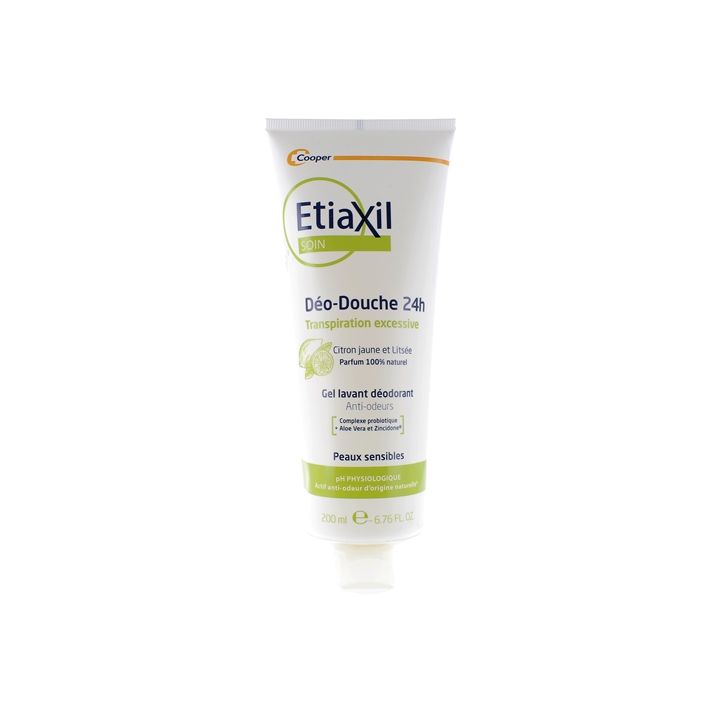 Déo-Douche 24H Gel lavant déodorant citron jaune et litsée Etiaxil - tube de 200 ml