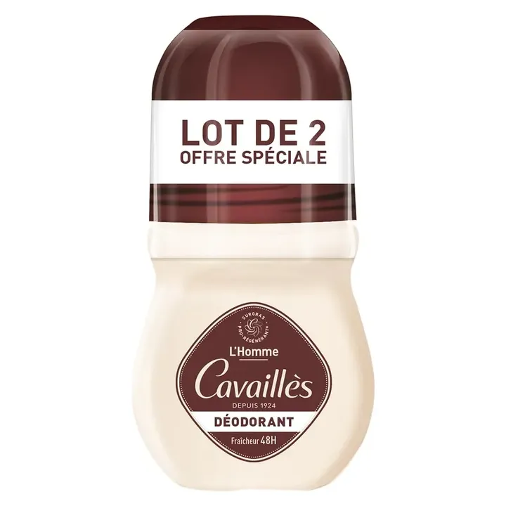 Déodorant Dermato 48h homme Rogé Cavaillès - lot de 2 roll-on de 50ml
