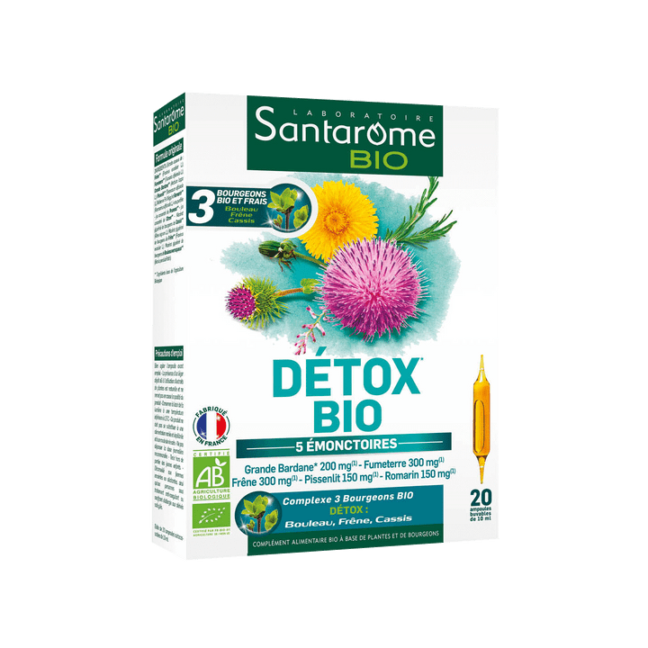 Detox Bio 5 émonctoires Santarome - boite de 20 ampoules