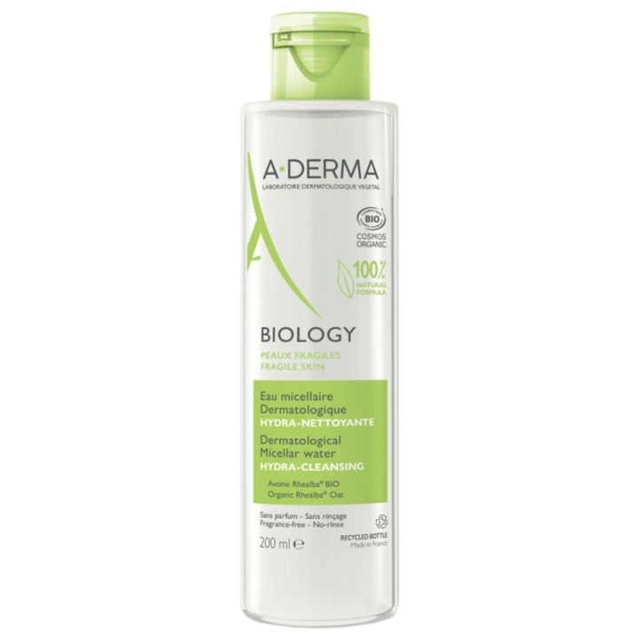 Biology Eau micellaire dermatologique hydra-nettoyante A-Derma - flacon de 200ml