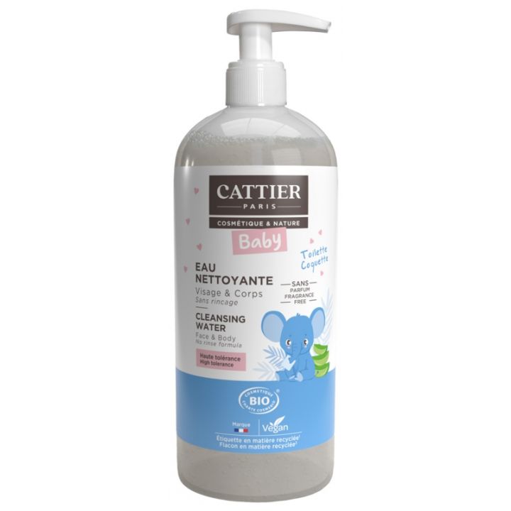 Eau nettoyante bio Cattier - flacon-pompe de 500 ml