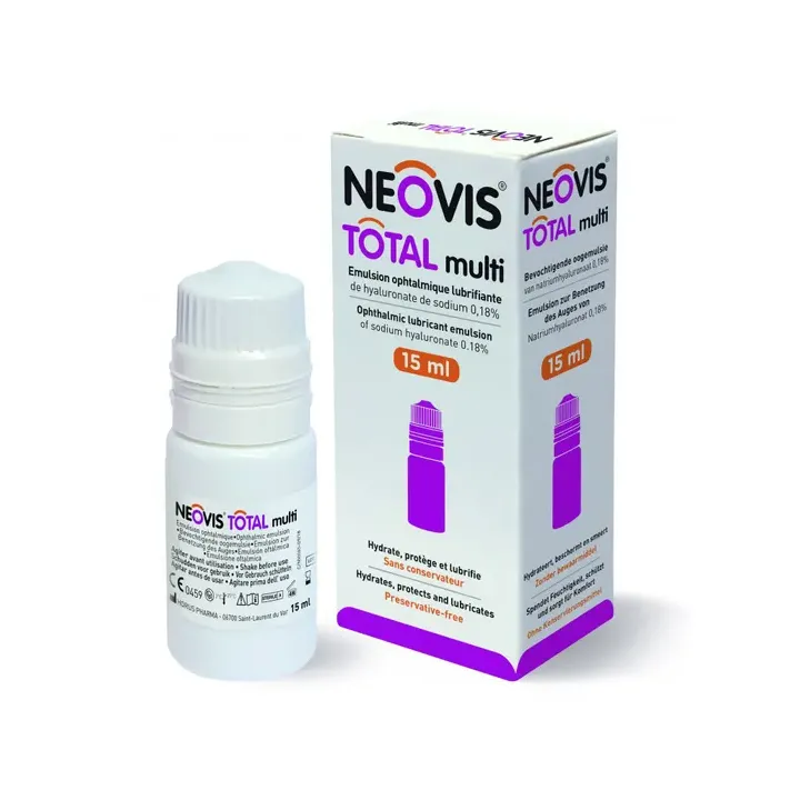 Neovis total multi Émulsion ophtalmique lubrifiante Horus pharma - flacon de 15 ml