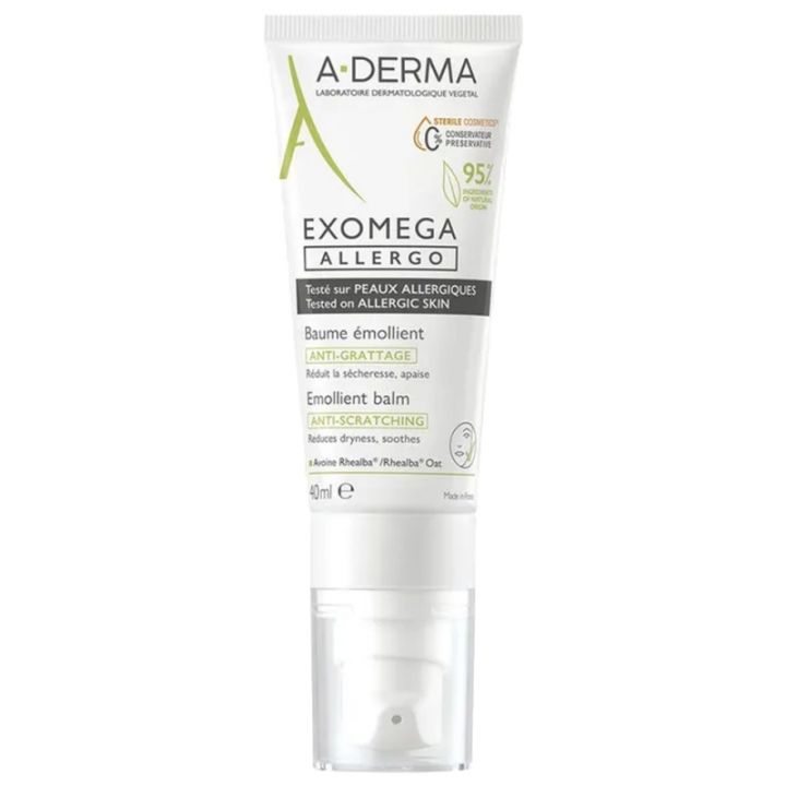 Exomega Allergo Baume émollient anti-grattage A-Derma - tube de 40 ml