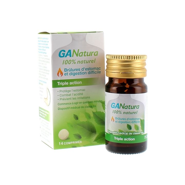 GANatura brûlures d'estomac triple action Reckitt Benck - boîte de 14 comprimés