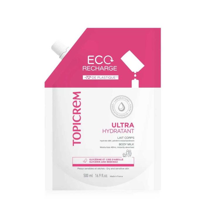 Ultra-Hydratant lait corps Topicrem - eco-recharge de 500ml