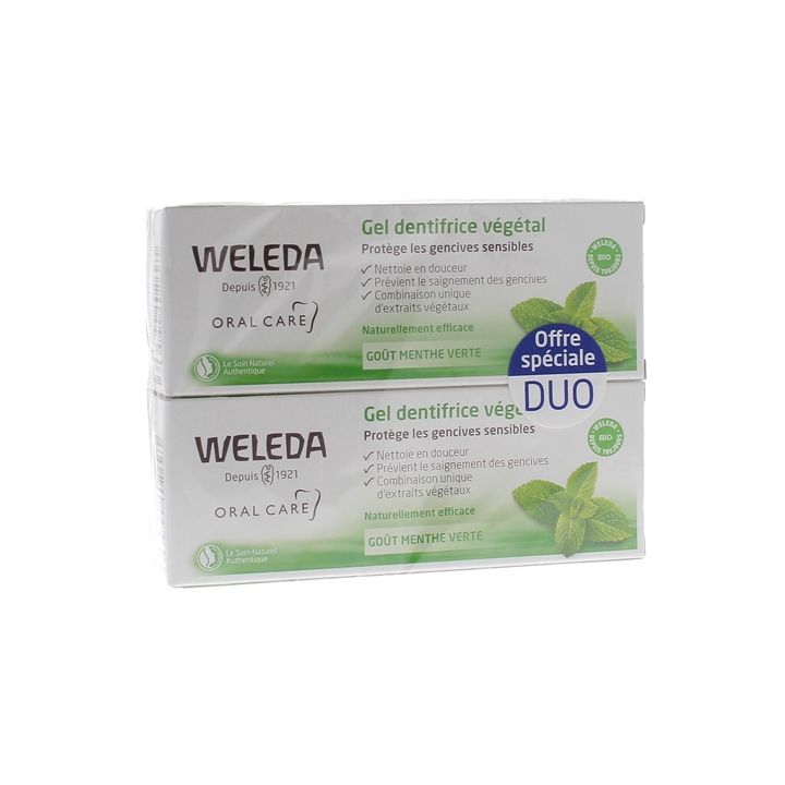 Gel dentifrice végétal Weleda - lot de 2 tubes de 75 ml