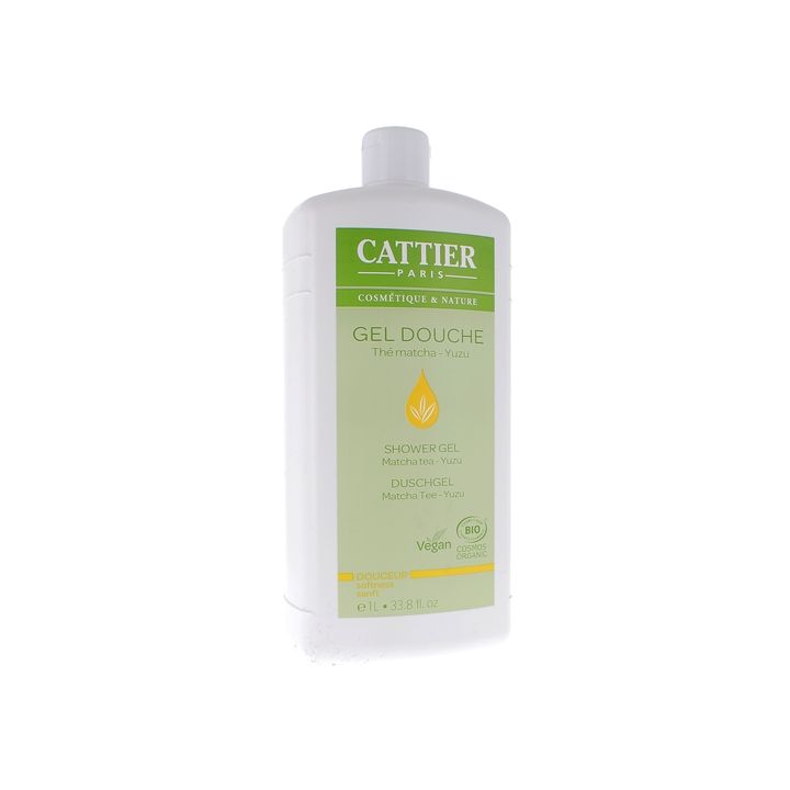 Gel douche Thé Matcha Yuzu bio Cattier - flacon de 1 L