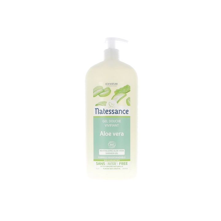 Natessance Gel douche vivifiant aloé vera bio Léa Nature - flacon-pompe de 1 litre