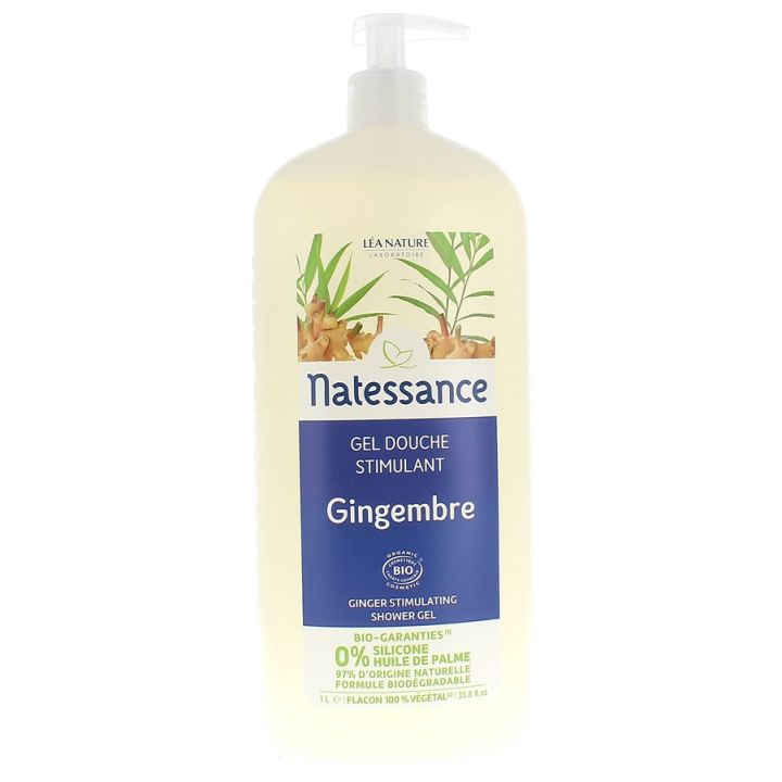 Gel douche stimulant gingembre bio natessance Léa Nature - flacon de 1 litre