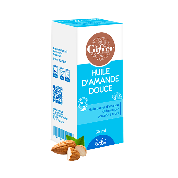 Huile vierge d'amande douce bébé Gifrer - flacon de 56 ml
