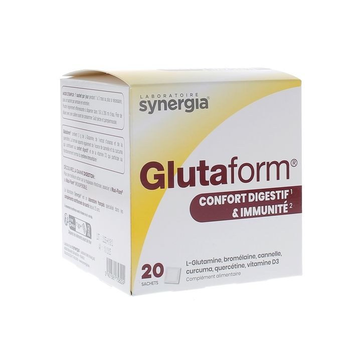 Glutaform Confort digestif et immunité Synergia - boîte de 20 sachets