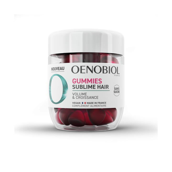 Gummies Sublime Hair cheveux volume & croissance Oenobiol - pot de 60 gummies