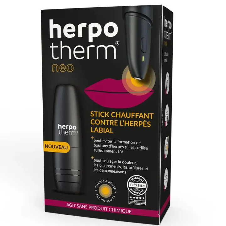 Herpotherm Neo Stick chauffant soin herpès labial & boutons de fièvre - une unité