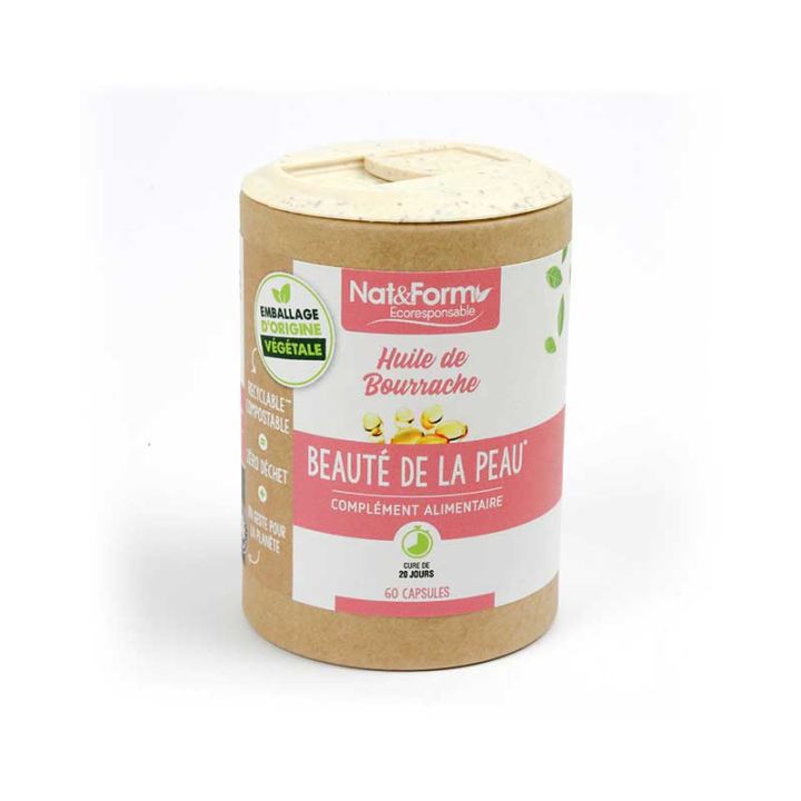 Huile de bourrache/onagre Ecoresponsable Nat&Form - boite de 60 capsules