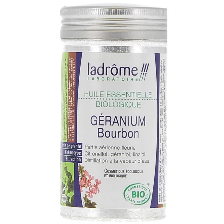 Huile essentielle géranium bourbon Bio Ladrôme - Flacon de 10 ml
