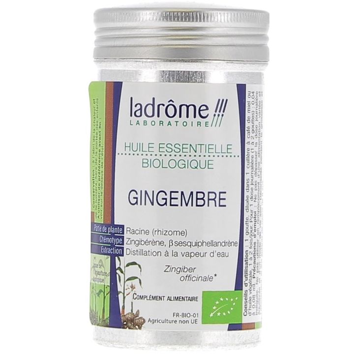Huile essentielle gingembre Bio Ladrôme - flacon de 10 ml