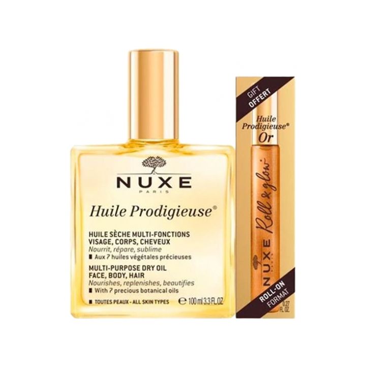 Huile prodigieuse + huile prodigieuse or roll-on offerte Nuxe - lot de 2 produits