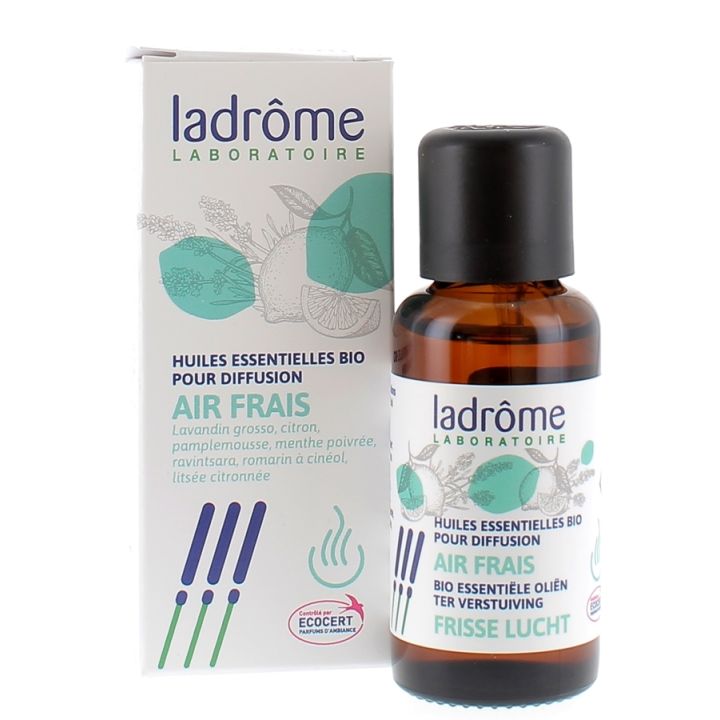 Huiles essentielles bio pour diffusion Air Frais Ladrôme - flacon de 30ml