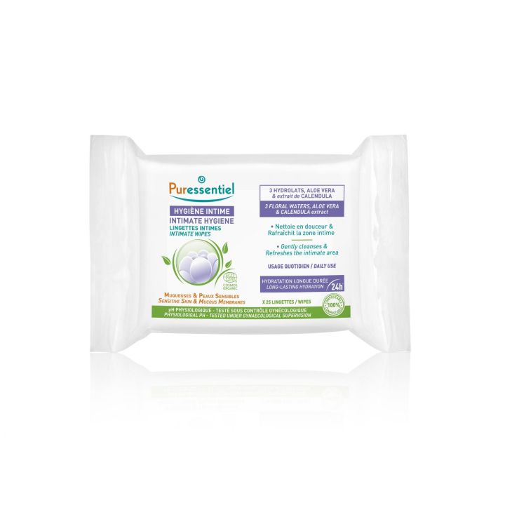 Hygiène intime Lingettes intimes Puressentiel - paquet de 25 lingettes