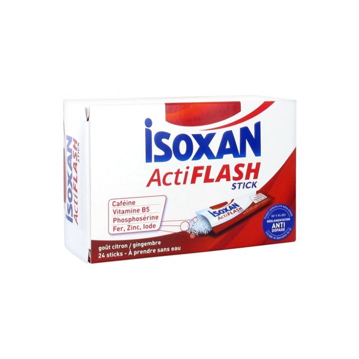 Isoxan ActiFlash goût citron gingembre - boîte de 24 sticks