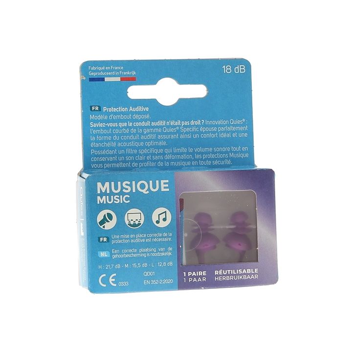 Protection auditive Music Quies - boîte de 1 paire